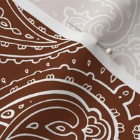 Bandana Paisley White on Brown