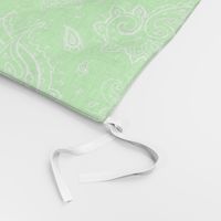 Bandana Paisley White on Neon Green