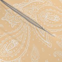 Bandana Paisley White on Tan