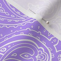 Bandana Paisley White on Lavendar