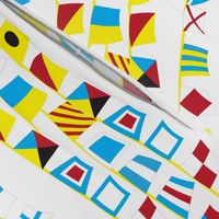 Nautical Flags in the Wind on White