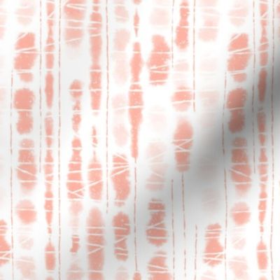 Shibori Coral Blush Pink Stripes by Angel Gerardo