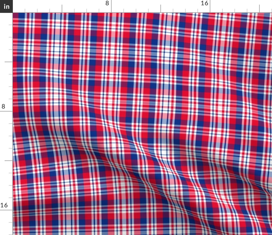 All American Red White Blue Plaid Patriotic USA