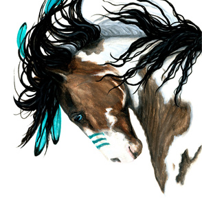 Teal Feather horse #154 by Bihrle