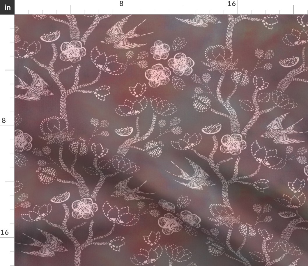 Shibori Garden {Pink/Grey}