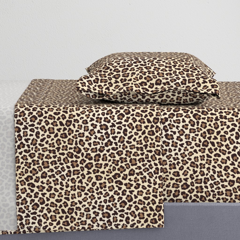 leopard black brown cream