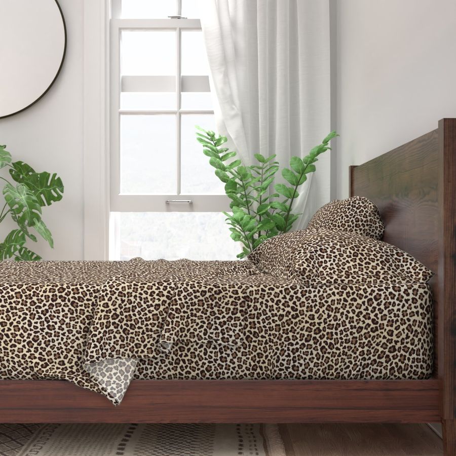 leopard black brown cream