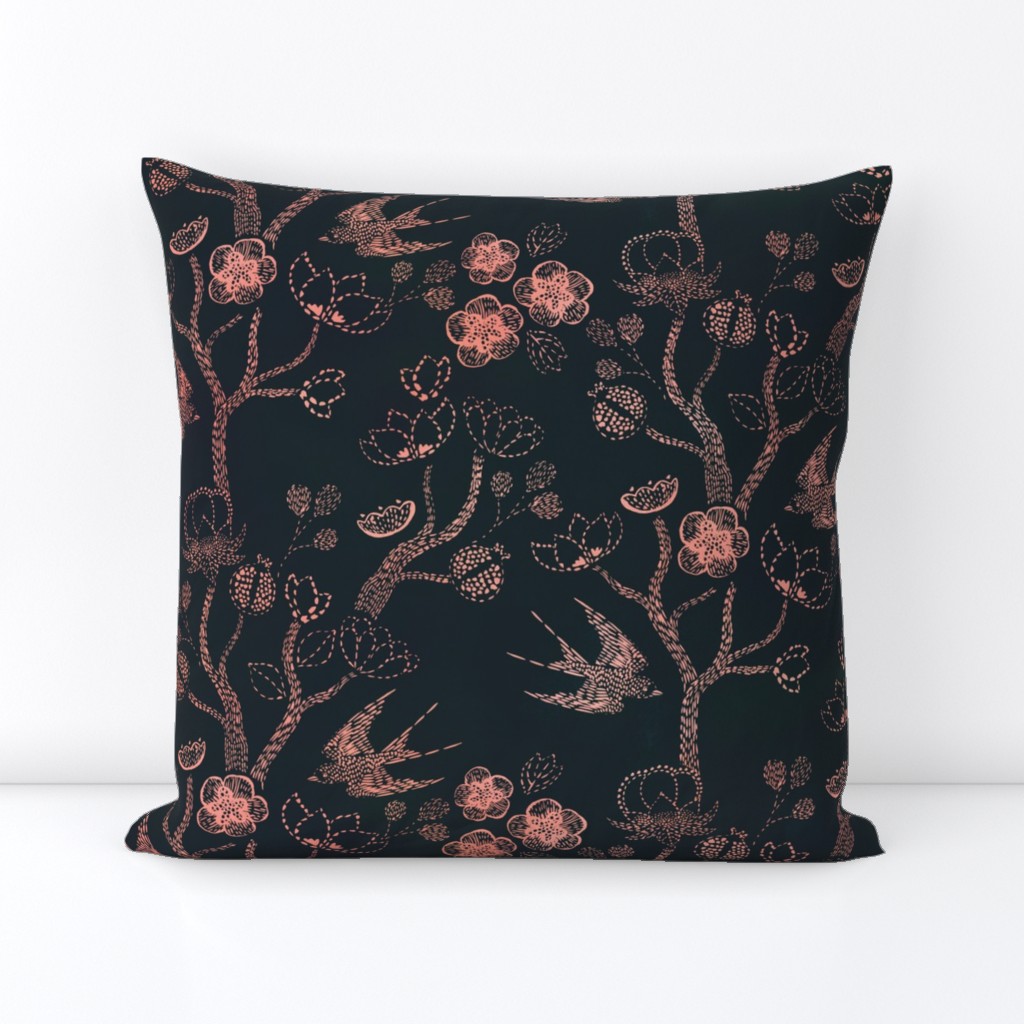 Shibori Garden {Peach/Dark}