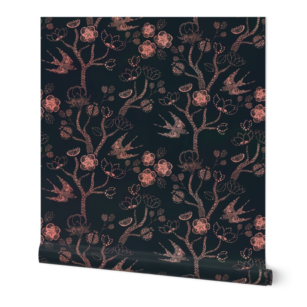 Shibori Garden {Peach/Dark}