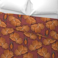 Art Deco Poppies Burnt Orange 