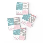 3 inch Dream Big Little Girl//Let Her Sleep - Wholecloth Cheater Quilt - Rotated