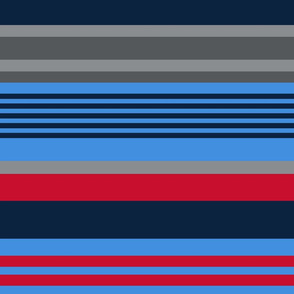 The Red the Blue the Navy and the Grays: Horizontal Stripes - LARGE 