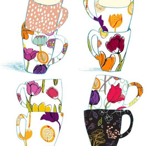 Floral Coffee Cups