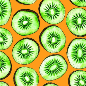 Kiwi slices on orange