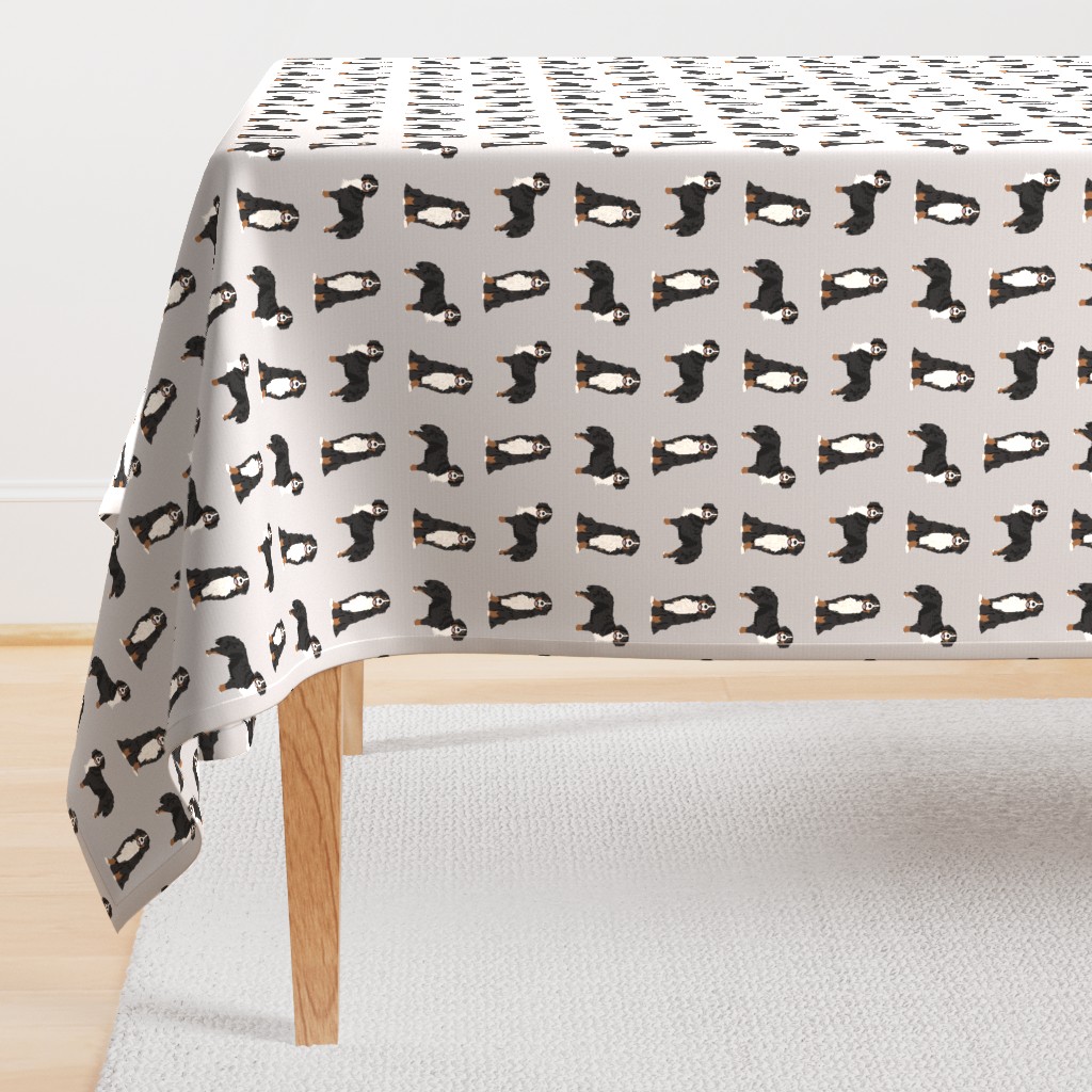 bernese mountain dog fabric - dog fabric, bmd, mountain dog, bernese dog fabric, grey