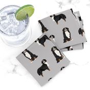 bernese mountain dog fabric - dog fabric, bmd, mountain dog, bernese dog fabric, grey