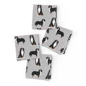 bernese mountain dog fabric - dog fabric, bmd, mountain dog, bernese dog fabric, grey