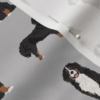 bernese mountain dog fabric - dog fabric, bmd, mountain dog, bernese dog fabric, grey