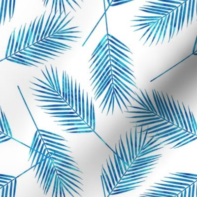 Palm leaves - bright blue - summer - LAD19