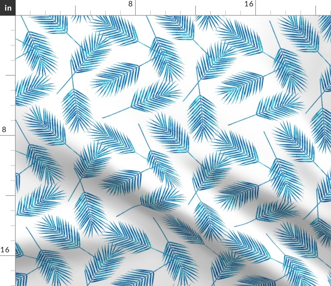 Palm leaves - bright blue - summer - LAD19