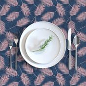 Palm leaves - pink on blue - summer - LAD19