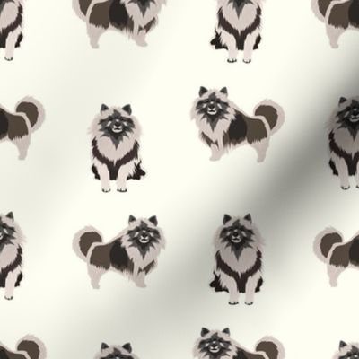 keeshond dog fabric - dog fabric, dogs fabric, keeshond dog, dog breeds fabric -cream