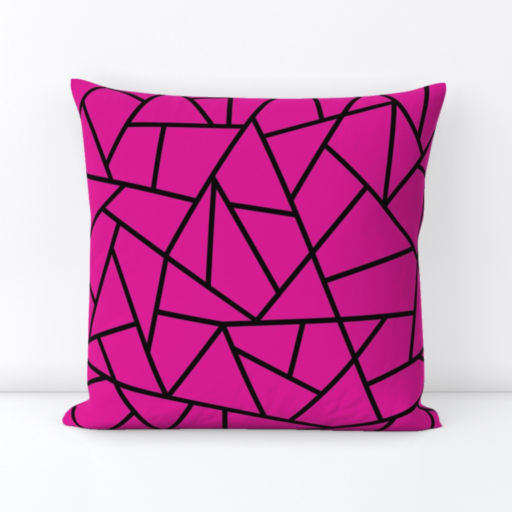 Abstract Geometric Black on Magenta Large