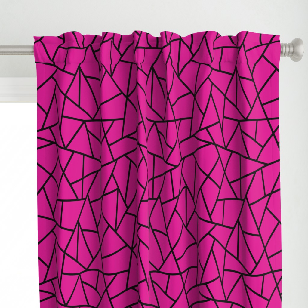 Abstract Geometric Black on Magenta Large