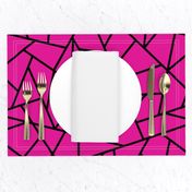 Abstract Geometric Black on Magenta Large