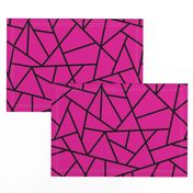 Abstract Geometric Black on Magenta Large