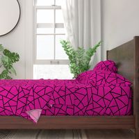 Abstract Geometric Black on Magenta Large