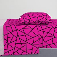 Abstract Geometric Black on Magenta Large