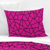 Abstract Geometric Black on Magenta Large