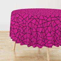 Abstract Geometric Black on Magenta Large