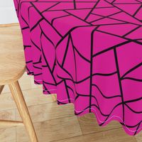 Abstract Geometric Black on Magenta Large