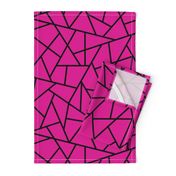 Abstract Geometric Black on Magenta Large