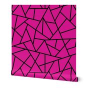 Abstract Geometric Black on Magenta Large