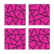 Abstract Geometric Black on Magenta Large