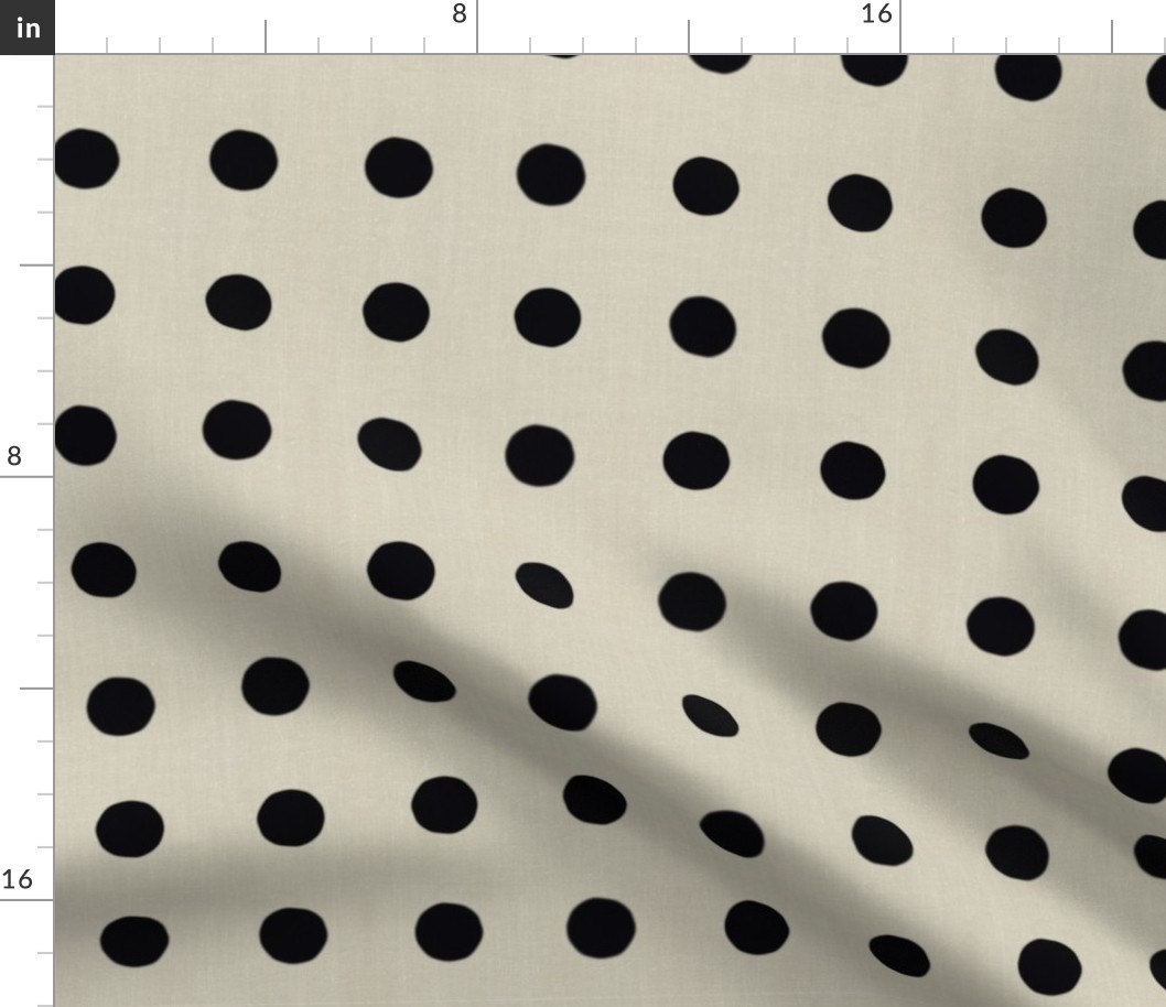 Masai Mara Linen Neutrals - Onyx Dots