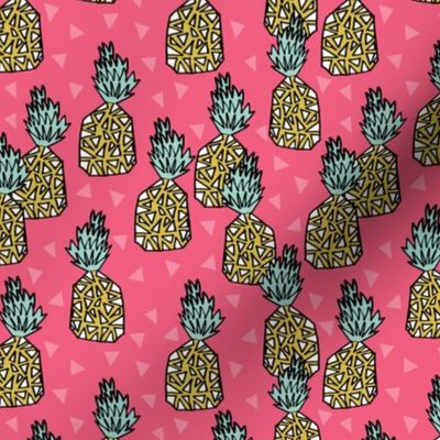 pineapple fabric // pineapples, fruit, fruit fabric, andrea lauren fabric, summer, summer fabric, tropical fabric, tropicals -  pink