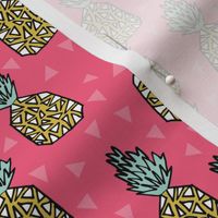 pineapple fabric // pineapples, fruit, fruit fabric, andrea lauren fabric, summer, summer fabric, tropical fabric, tropicals -  pink