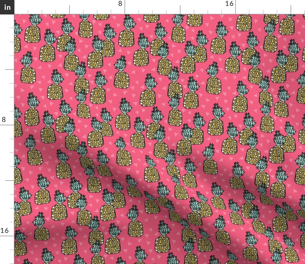 pineapple fabric // pineapples, fruit, fruit fabric, andrea lauren fabric, summer, summer fabric, tropical fabric, tropicals -  pink