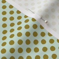 Polka dots - mint/honey mustard