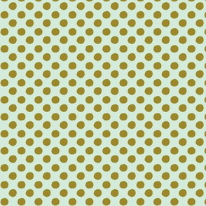 Polka dots - mint/honey mustard