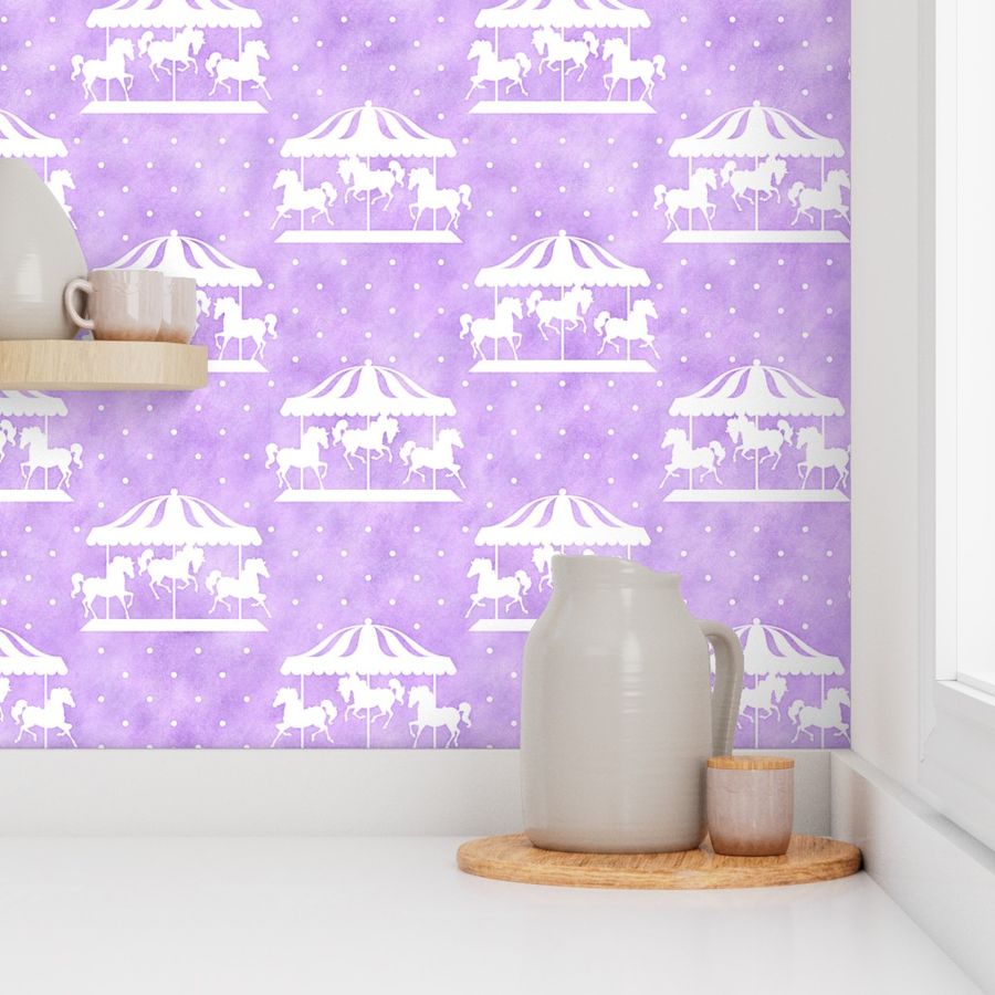 Carousel Pattern in Lavender Watercolor