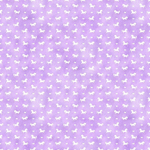 Micro Horses and Bows Pattern in Lavender Watercolor