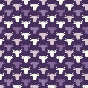 Cow Heads - Mini - Purples