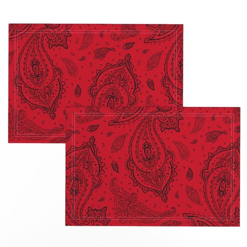 Bandana Paisley Black on Red