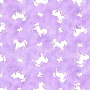 Ditsy Horses and Bows Pattern in Lavender Watercolor