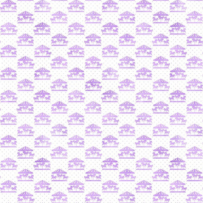 Micro Carousel Pattern in Lavender Watercolor on White